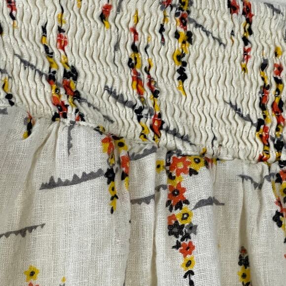 FREE PEOPLE FLORAL PRINT LINEN BLEND‎  MINI SKIRT SIZE M VINTAGE - Picture 6 of 9